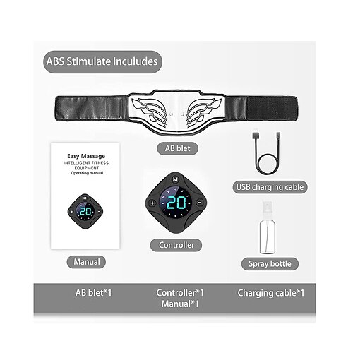 Ems Electric Abdominal Body Slimming Belt Waist Band Smart Abdomen Muscle  Stimulator Abs Trainer Fitness Lose Weight Fat Burn