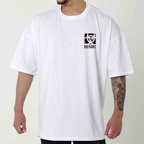 

Herre T-shirt Grafiske T-shirts Oversized skjorte Bogstaver Rund Hals udendørs Daglig Kort Ærme Trykt mønster Tøj Mode Gade Sej Afslappet