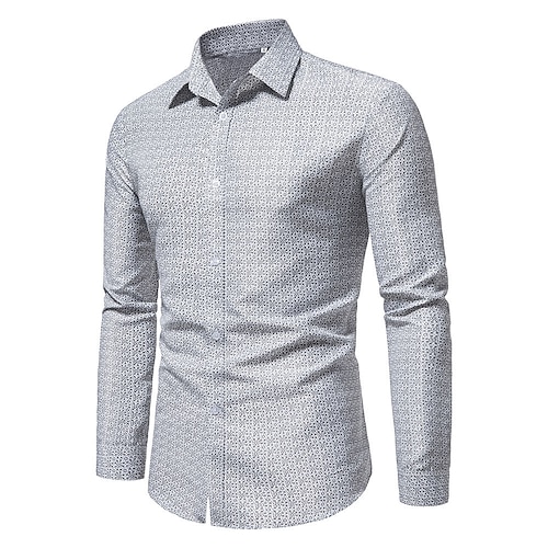 

Homens Camisa Social Camisa de formatura Preto Branco Azul Listrado Colarinho Com Botões Todas as Estações Casamento Festa Roupa Imprimir