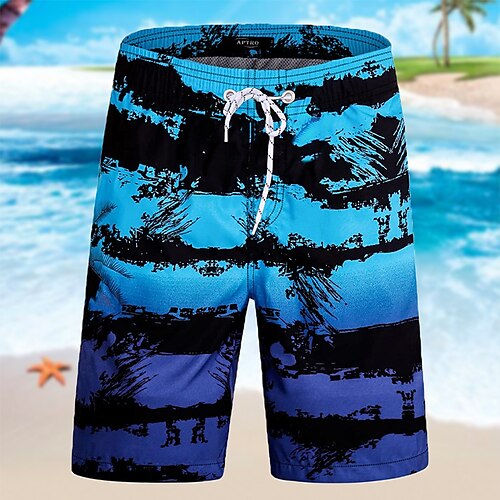 

Per uomo Boxer da surf Pantaloncini da mare Boxer da mare Pantaloncini estivi Bermuda A cordoncino con fodera in rete Vita elastica Stampe astratte Comfort Traspirante Lunghezza del ginocchio