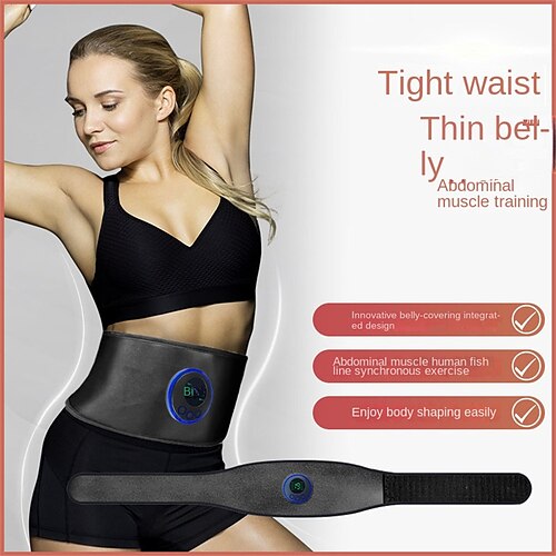 EMS Muscle Stimulator Abs Abdominal Trainer Toning Belt USB Recharge Body  Belly Weight Loss Home Gym