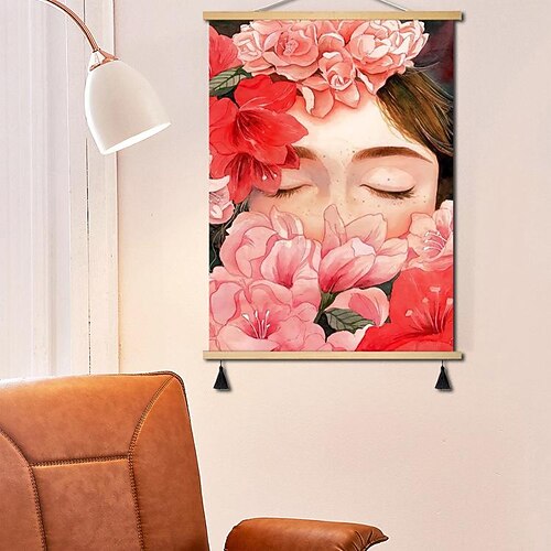 

People Posters With Hanger Wall Art Canvas Prints Painting Women Face Home Decoration Décor Rolled Canvas No Frame