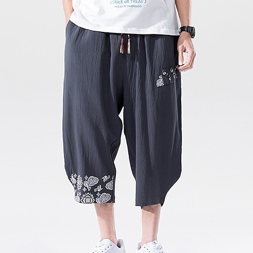 

Per uomo Pantaloncini estivi Pantaloncini da spiaggia Pantaloni modello Capri Tasche A cordoncino Vita elastica Stampe astratte Polpaccio Informale Giornaliero Per uscire Misto cotone e lino