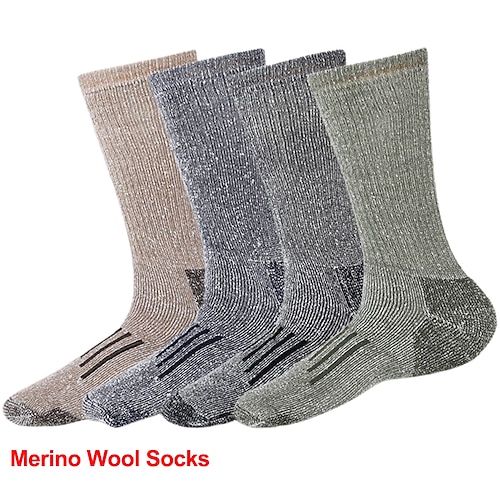 

Men's Hiking Socks Ski Socks Sports Socks Winter Outdoor Windproof Warm Breathable Quick Dry Socks Merino Wool Black Army Green Coffee for Hunting Ski / Snowboard Fishing