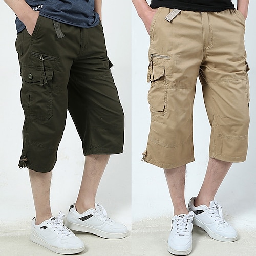 

Per uomo Pantaloncini modello cargo Pantaloncini pantaloncini capri Pantaloni modello Capri Maglia da escursione Cerniera Vita elastica Coulisse sulle gambe Liscio Comfort Indossabile Polpaccio