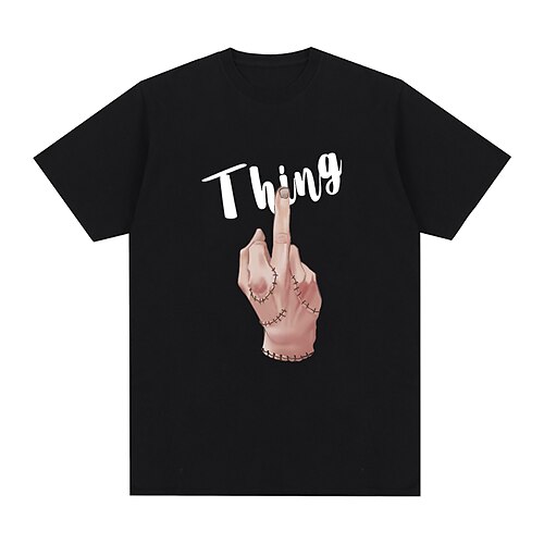 

onsdag Addams Addams familie Thing T-shirt Anime Tegneserie Anime Klassisk Gadestil T恤衫 Til Herre Dame Unisex Voksne Varmstempling 100% Polyester Afslappet / Hverdag