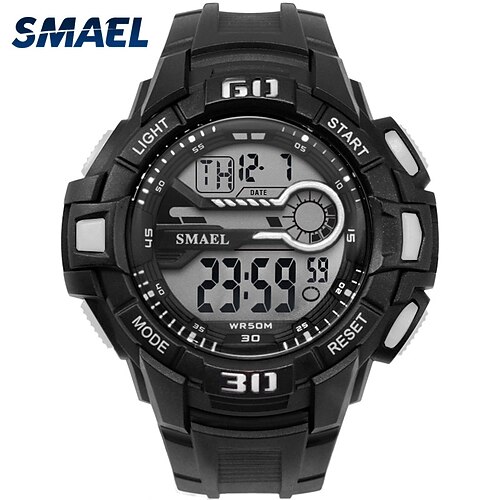 

SMAEL Digital Wristwatches Military Black Watch Casual Cool Big Dial Men Watch Shock 1513 Waterproof Sport Watches for Men