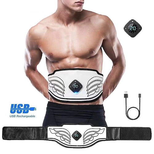Ems Electric Abdominal Body Slimming Belt Waist Band Smart Abdomen Muscle  Stimulator Abs Trainer Fitness Lose Weight Fat Burn