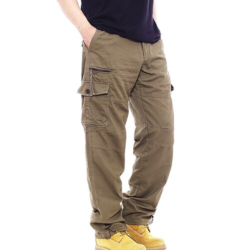 

Per uomo Pantaloni cargo Pantaloni Vita elastica Coulisse sulle gambe Multi tasca Liscio Indossabile Esterno Giornaliero Per uscire 100% cotone Di tendenza Streetwear Nero Giallo