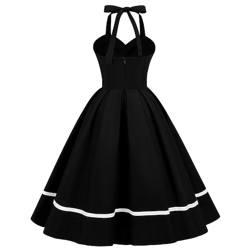 halter swing dress formal MIUSOL Floral Lace Halter Neck Ruffle Trim Chiffon Prom Party Swing Dress  Elegant Semi Formal Wedding Guest Dress, For Birthday, Graduation,  Homecoming