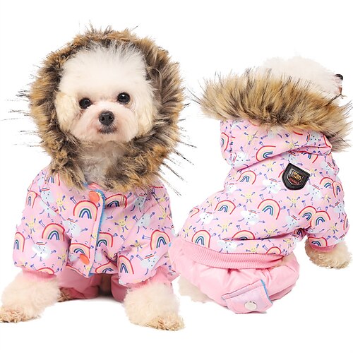 

Hunde Katzen Mäntel Regenbogen Blume bezaubernd Stilvoll Ordinär Casual Outdoor Casual Winter Hundekleidung Welpenkleidung Hunde-Outfits Warm Rosa Perlenrosa Dunkelblau Kostüm für Mädchen und Jungen