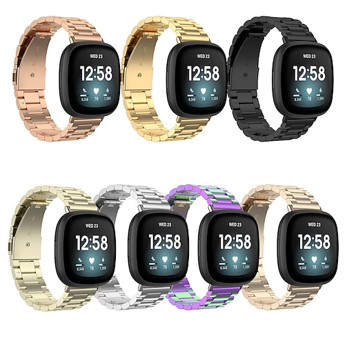 

1 pc Bracelet de montre connectée Compatible avec Fitbit Versa 4 / Sense 2 / Versa 3 / Sense Alliage Montre intelligente Sangle Robuste Ajustable Largage rapide Bracelet à Maillons Remplacement