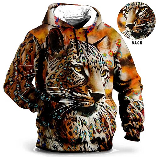 

Per uomo Plus Size Felpa con cappuccio pullover Grande e alto Animali Con cappuccio Manica lunga Primavera & Autunno Essenziale Di tendenza Streetwear Comodo Da tutti i giorni Da mare Top