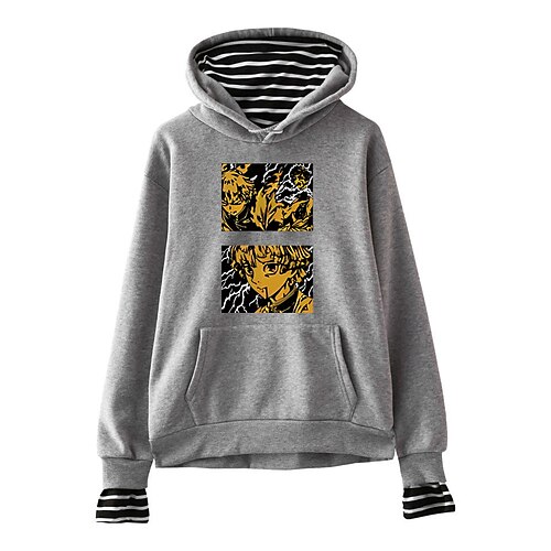 

Inspired by Demon Slayer Agatsuma Zenitsu Hoodie Anime Cartoon Anime Front Pocket Graphic Hoodie For Men's Women's Unisex Adults' Hot Stamping 100% Polyester Casual Daily