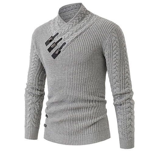 

Per uomo Pullover Maglione Cavi Maglia Lavorato a maglia Liscio Colletto Mao Moda Tenere al caldo Da mare Per uscire Abbigliamento Inverno Autunno Nero Bianco S M L