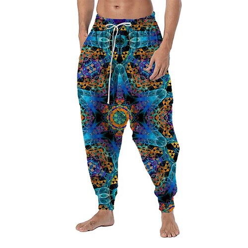 

Per uomo Pareggiatore Pantaloni Pantaloni estivi Pantaloni da spiaggia Pantaloni larghi Harem A cordoncino Vita elastica Cavallo basso 3D Print Stampe astratte Comfort Morbido Informale Giornaliero