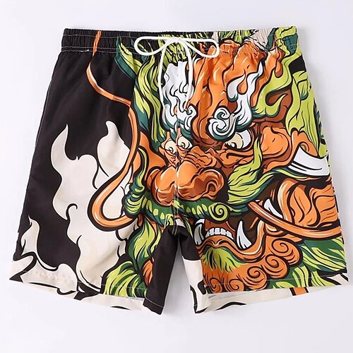 

Herre Surf shorts Badeshorts Sommer shorts Strandshorts Snørelukning Elastisk Talje 3D-udskrivning Grafisk Drage Åndbart Blød Korte Afslappet Daglig Ferie Boheme Gade Sort / Rød Sort Mikroelastisk