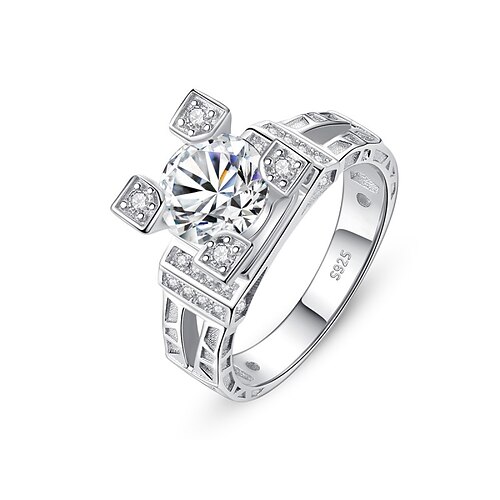 

Anello Matrimonio Classico Argento Argento sterling S925 Prezioso Moda Semplice 1 pc Moissanite