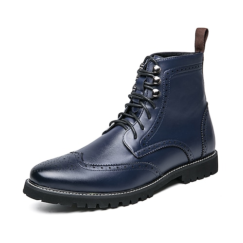 

Hombre Botas Botas de moda Zapatos de punta de ala Casual Deportivo PU Transpirable Negro Azul Otoño