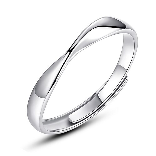 

Uomo Donna Anelli per coppie Matrimonio Classico Argento Argento sterling S925 Prezioso Moda Semplice 1 paio Zirconi