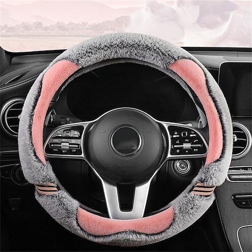 

Car Steering Wheel Cover Plush Winter Universal Steering-wheel Anti-slip Comfortable Car Interior Accessory Car Covers In Salon