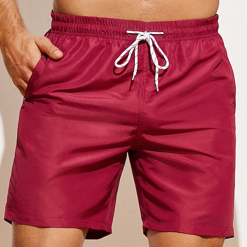 

Herre Surf shorts Badeshorts Strandshorts Snørelukning Elastisk Talje Vanlig Åndbart Blød Korte Afslappet Daglig Ferie Boheme Gade Rød Mikroelastisk