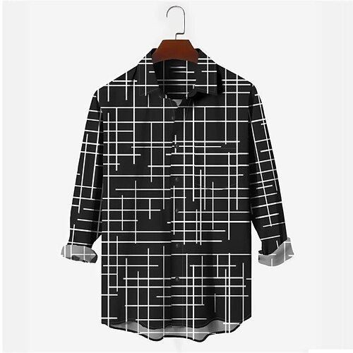 

Men'sShirt Geometry3D GraphicPrintsTurndownOutdoorStreetLongSleeveButton-DownPrintClothingApparelFashionDesignerCasualSoft