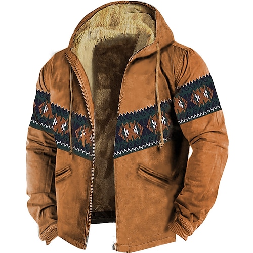 

Voor heren Hoodie met volledige rits Jack Zwart Bruin Bruin 2 Koffie Capuchon Kleurenblok Bohémien-stijl Grafische prints Vetoketju Afdrukken Casual Dagelijks Feestdagen 3D-afdrukken Fleece Ontwerper