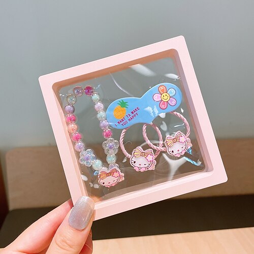 

4 Pieces Toddler / Baby Girls' Active / Sweet Daily Rabbit Cartoon / Floral Floral Style Polyester Hair Accessories / Jewelry Set Light Green / Pink / Pearl Pink One-Size