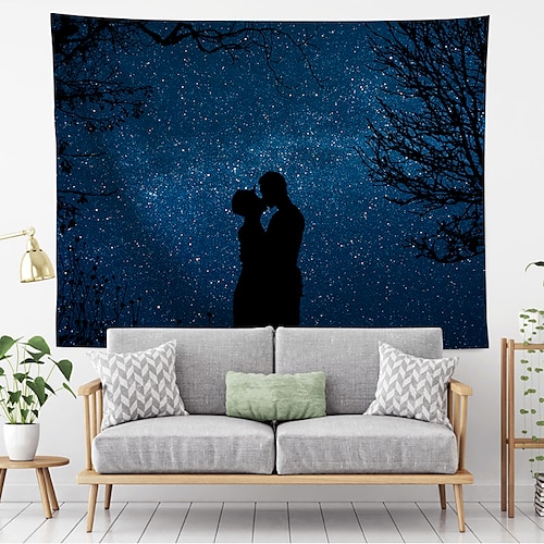 

Valentine's Day Wall Tapestry Art Decor Painting Style Blanket Curtain Hanging Home Bedroom Living Room Decoration