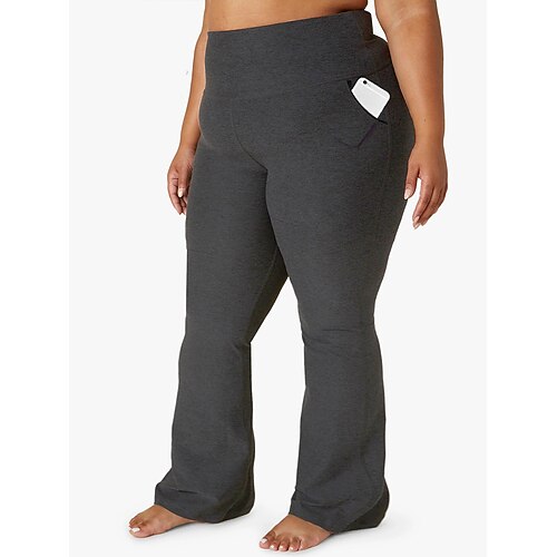 Plus Size Boot Cut Yoga Pants With Pockets