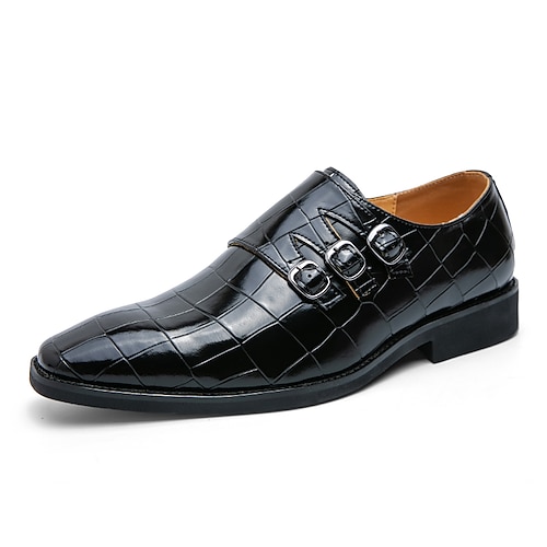 

Homens Oxfords Sapatos formais Sapatos de vestir Monge Tênis Tamanhos Grandes Casual Formais Casamento Diário Couro Ecológico Preto Branco Outono Primavera