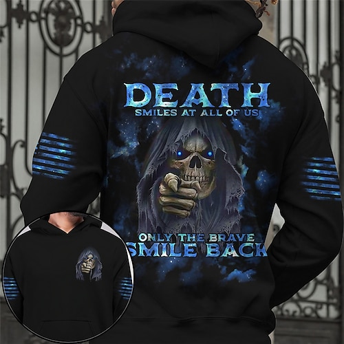 

Hombre Sudadera Con Capucha Azul Piscina Con Capucha Cráneos Estampados Estampado Diario Deportes Impresión 3D Básico Ropa de calle Design Primavera Otoño Ropa Sudaderas con capucha Sudaderas