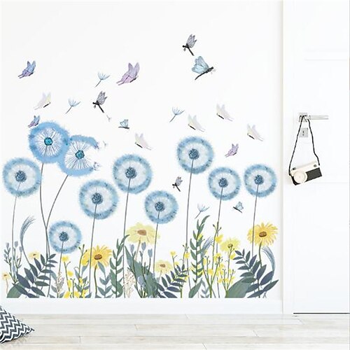 

Blue Dandelion Butterfly Wall Stickers Living Room Porch Home Wall Decoration Wall Stickers