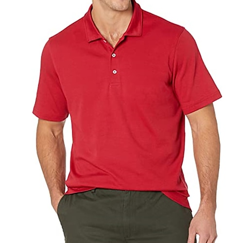 

Per uomo POLO Camicia da golf Golf Esterno Informale Collo a polo Manica corta Informale Comodo Tinta unica Liscio Pulsante frontale Bottone giù Estate Primavera Standard Blu-verde Bianco Vino Rosso