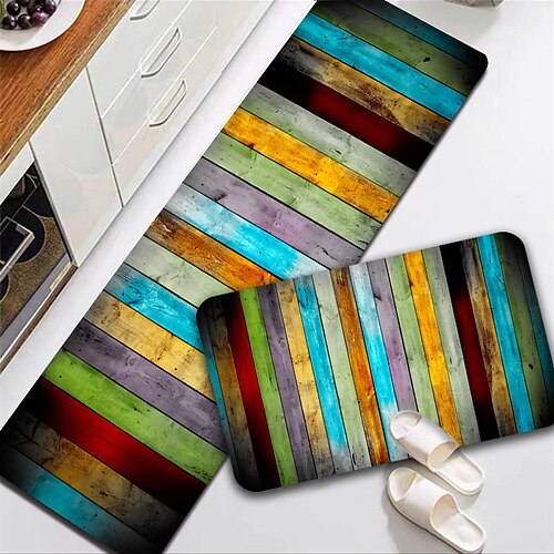 

Alfombra de tierra de diatomeas para cocina, madera colorida, superabsorbente para cocina, sala de estar, alfombrilla antideslizante de secado rápido para puerta