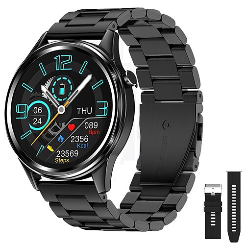 

iMosi F22 Smart Watch 1.28 inch Smartwatch Fitness Running Watch Bluetooth Pedometer Call Reminder Heart Rate Monitor Compatible with Android iOS Women Men Waterproof Long Standby Media Control IP68