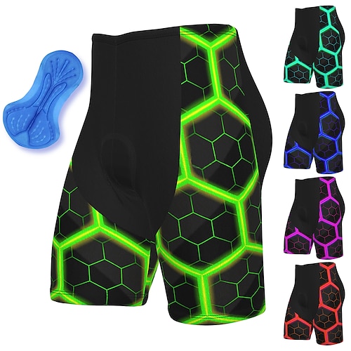 

21Grams Per uomo Pantaloncini da bici Pantaloncini imbottiti da ciclismo Bicicletta Pantaloncini / Cosciali Pantaloncini Ciclismo da montagna Cicismo su strada Gli sport Pop art Fluorescente Pad 3D