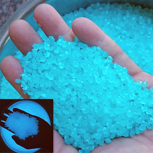 

5000 Stück 3–5 mm Nachtlicht Sand Gartenbau Wasserlandschaft fluoreszierende kleine Steinvase Sanduhr Nachtlicht Sand fluoreszierende Partikel