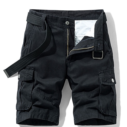 

Per uomo Pantaloncini modello cargo Pantaloncini Maglia da escursione Multi tasca Gamba dritta Tinta unita Comfort Indossabile Ufficio Giornaliero Streetwear Informale Nero Verde militare Media