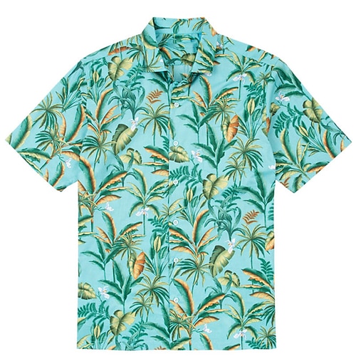 

Men's Shirt Summer Hawaiian Shirt Floral Graphic Prints Turndown Black Blue Outdoor Street Short Sleeves Button-Down Print Clothing Apparel Tropical Fashion Hawaiian Designer