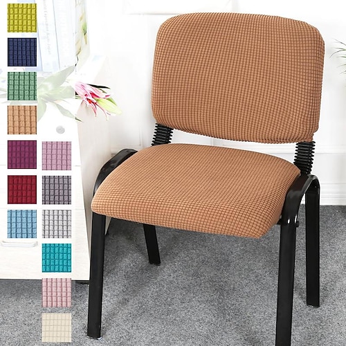 

Stretch Chair Slipcover Covers Black Elacstic Seat Cover With Backrest Cover for Guest Reception Arm Chair or Computer Office Rotating