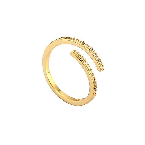 

Ring Bryllup Retro Sølv Guld Rhinsten S925 Sterling Sølv Stilfuld Enkel Luksus 1 stk