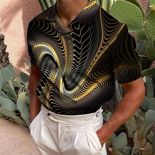 

Per uomo POLO Camicia da golf Golf 3D Print Astratto Stampe astratte Collo ripiegabile Verde Giallo Stampa 3D Esterno Strada Maniche corte Stampa Abbigliamento Di tendenza Originale Informale