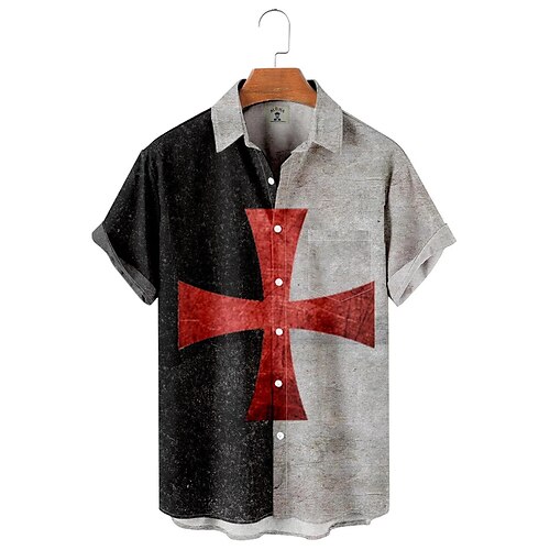 

Men's Templar 3D Printed Short Sleeve Shirt