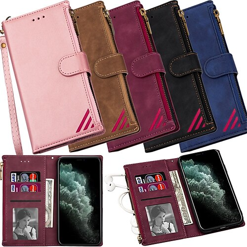 

Phone Case For Apple Flip iPhone 14 Pro Max Plus 13 12 11 Mini X XR XS 8 7 Bumper Frame Magnetic Full Body Protective Solid Colored TPU PU Leather
