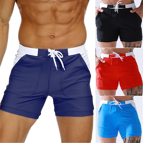 

costume da bagno da uomo pantaloncini da bagno costumi da bagno pantaloncini da surf pantaloncini da bagno tasca coulisse elastico in vita color block comfort traspirante corto casual quotidiano vacanze streetwear nero blu microelastico