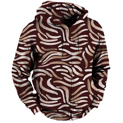 

Men's Full Zip Hoodie Jacket Coffee Hooded Abstract Graphic Prints Zipper Print Sports Outdoor Daily Sports 3D Print Streetwear Designer Casual Spring Fall Clothing Apparel Hoodies Sweatshirts