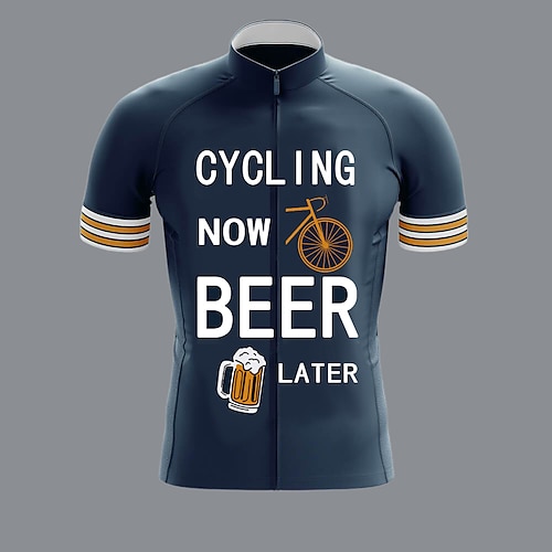 

21Grams Men's Cycling Jersey Short Sleeve Bike Jersey Top with 3 Rear Pockets Mountain Bike MTB Road Bike Cycling Breathable Moisture Wicking Soft Quick Dry Yellow Red Dark Navy Oktoberfest Beer