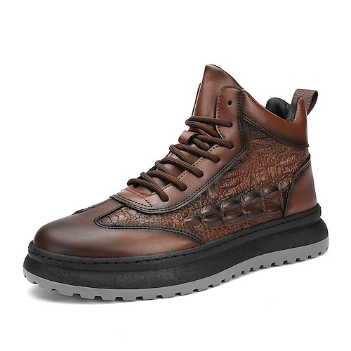 

Homens Botas Look desportivo Sapatos Confortáveis Esportivo Casual Ao ar livre Diário Caminhada Couro Sintético Botas / Botins Preto Marron Outono Primavera